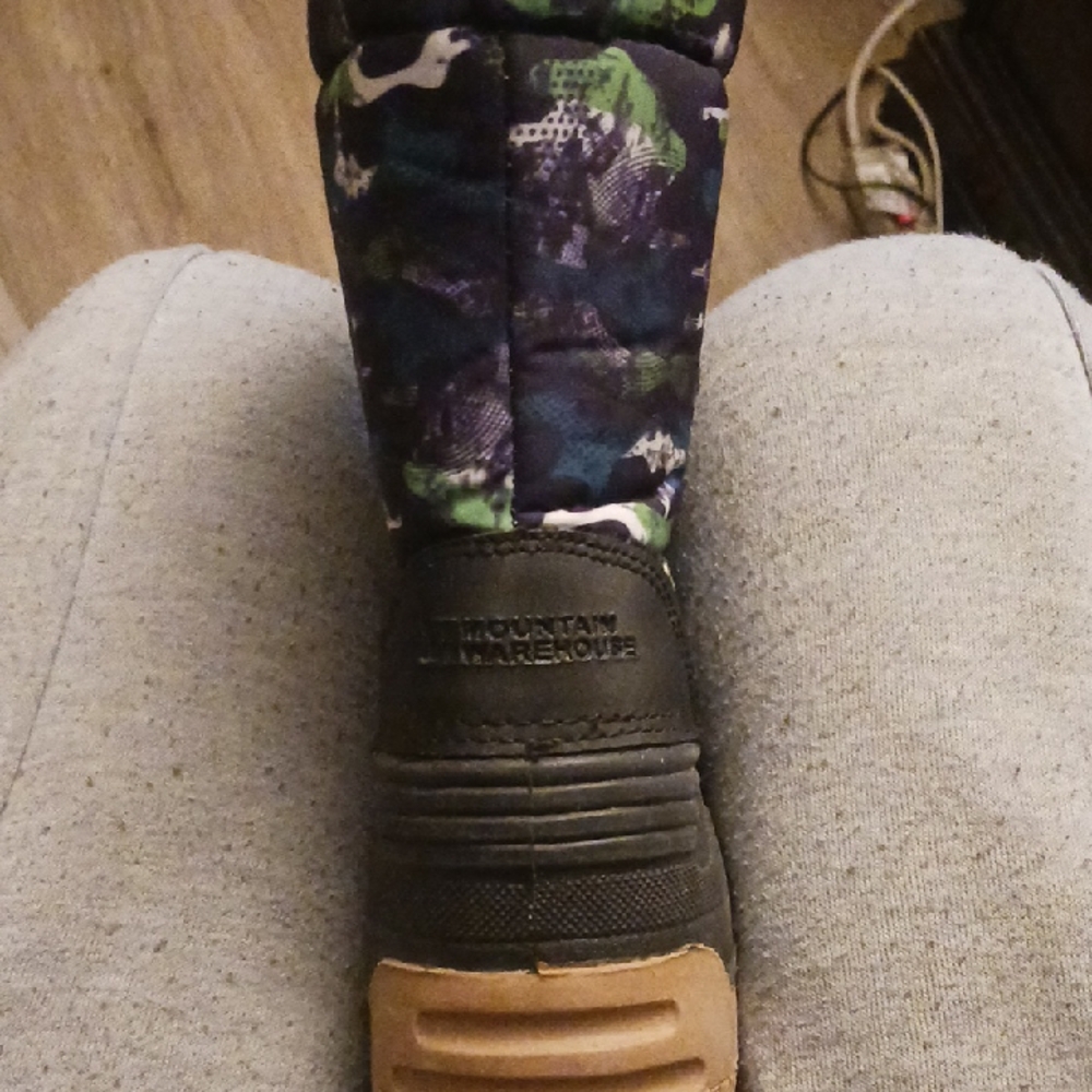 Mountain Warehouse Kids Camouflage Boots - Black and Green